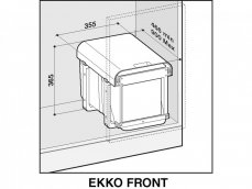 Odpadkový koš Sinks Ekko front 40 2x8l+ 1x16l
