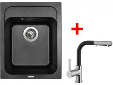 Set Sinks CLASSIC 400 Metalblack+ENIGMA S GR