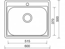 Nerezový dřez Sinks COMFORT 600 V 0,6mm matný
