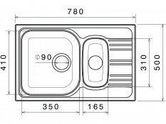 Nerezový dřez Sinks STAR 780.1 V 0,6mm matný