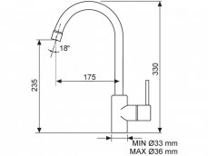 Dřezová baterie Sinks MIX 35 Metalblack